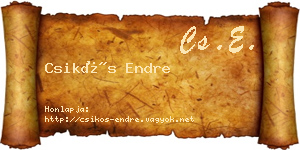 Csikós Endre névjegykártya